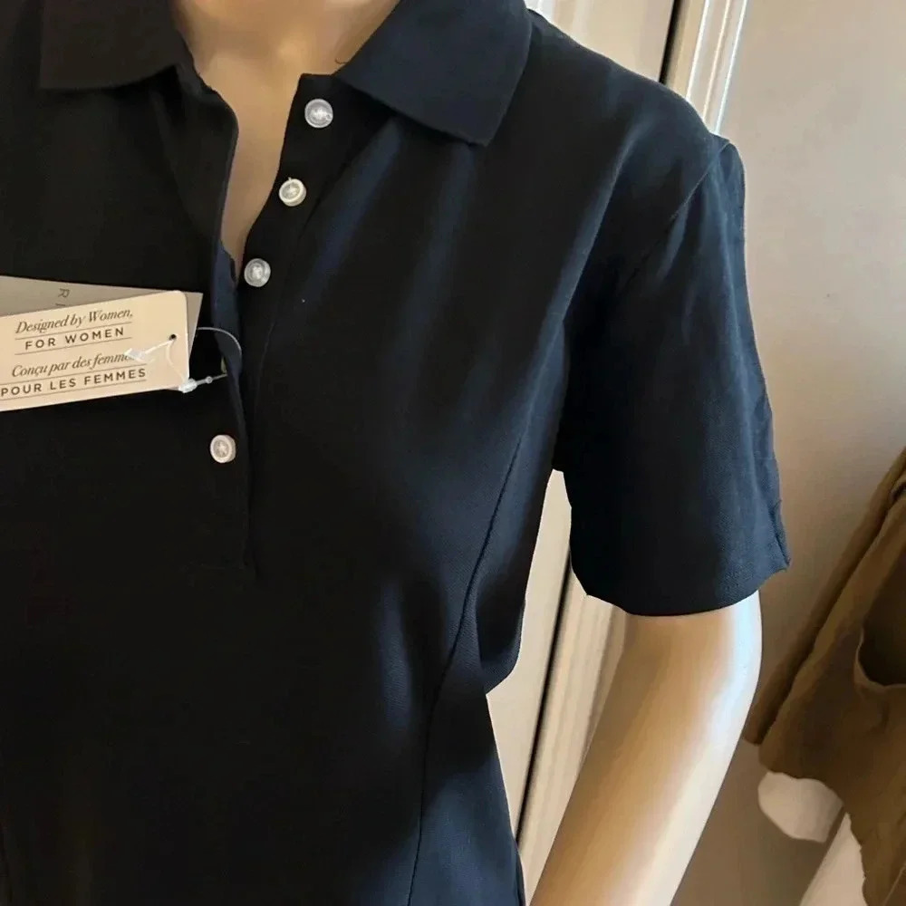 polo shirt  golf cotton black, NWT, Y2K vtg,LEE Riders activewear,cottagecore - Picture 3 of 13